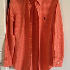 Ralph Lauren Men's Orange Checkered Shirt